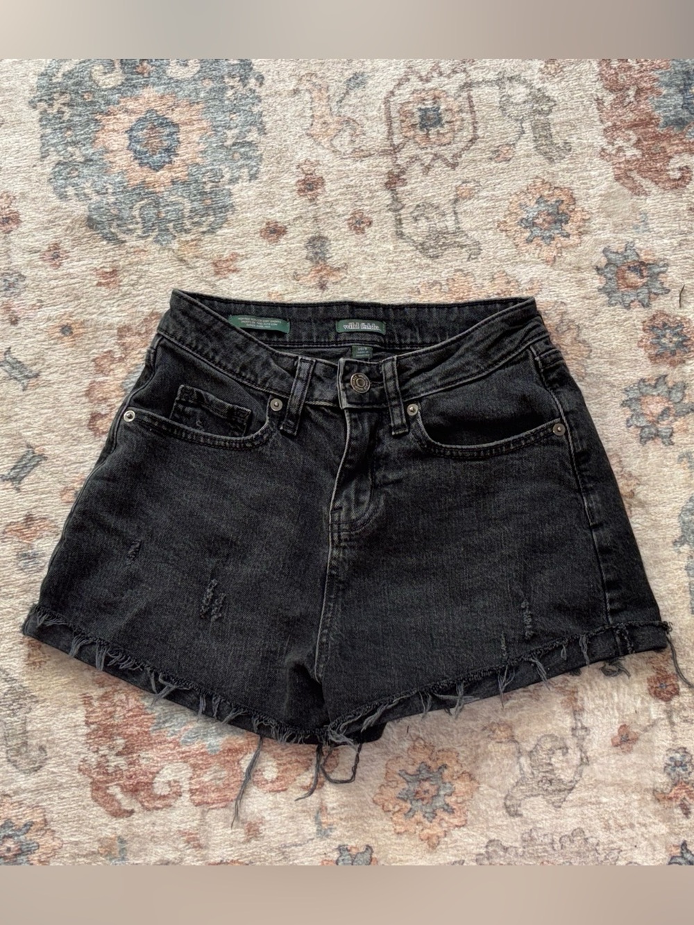 wild fable Black Distressed Frayed Denim Shorts